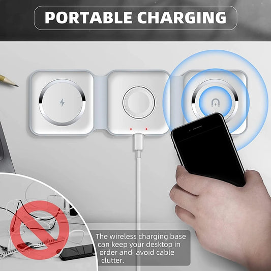 3 In 1 Wireless Folded Charging Pad || لوحة شحن لاسلكية قابلة للطي 3 في 1