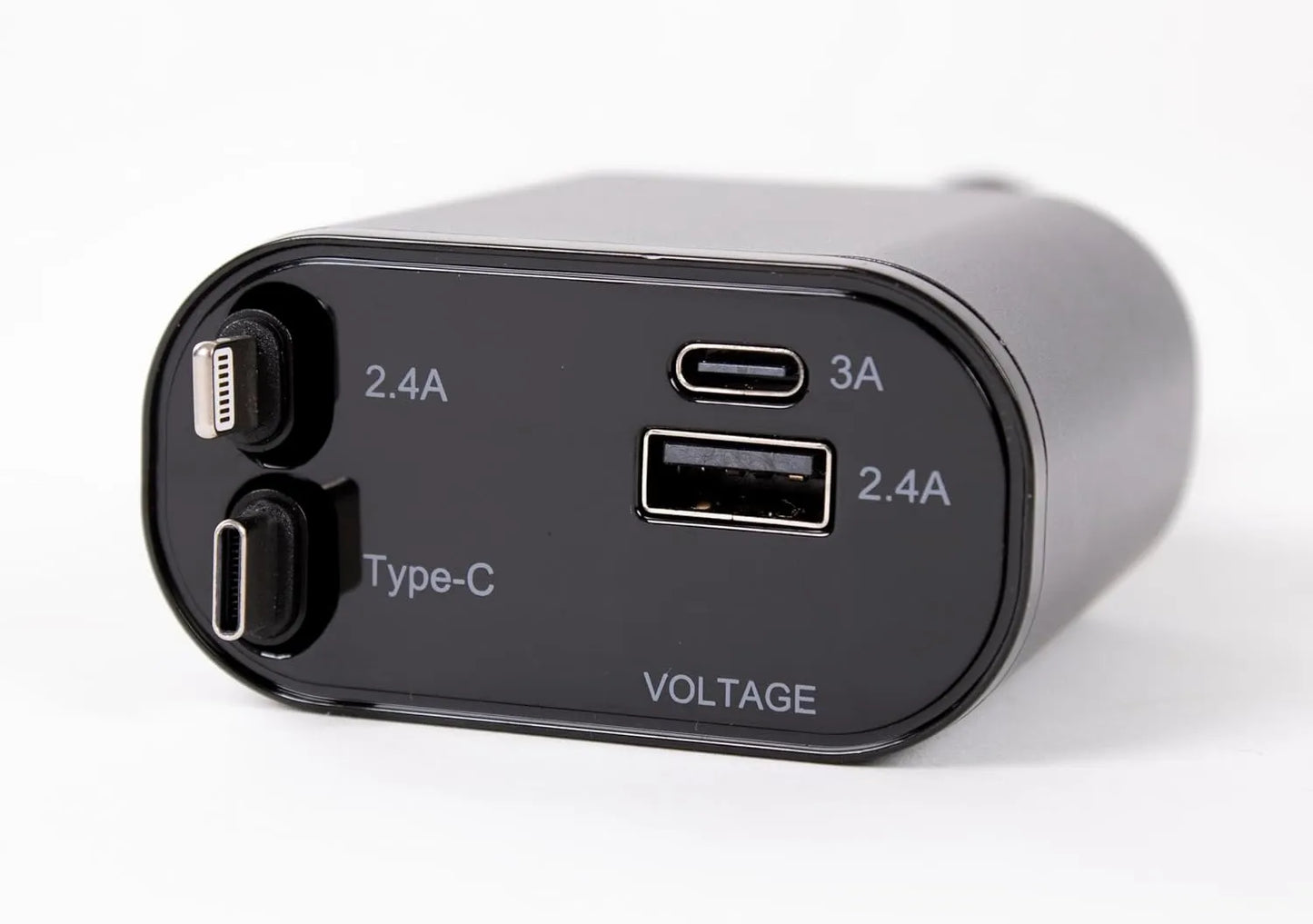 4 Fast Charging Ports with 80cm Retractable Cables || 4 منافذ شحن سريع مع كابلات قابلة للسحب بطول 80 سم