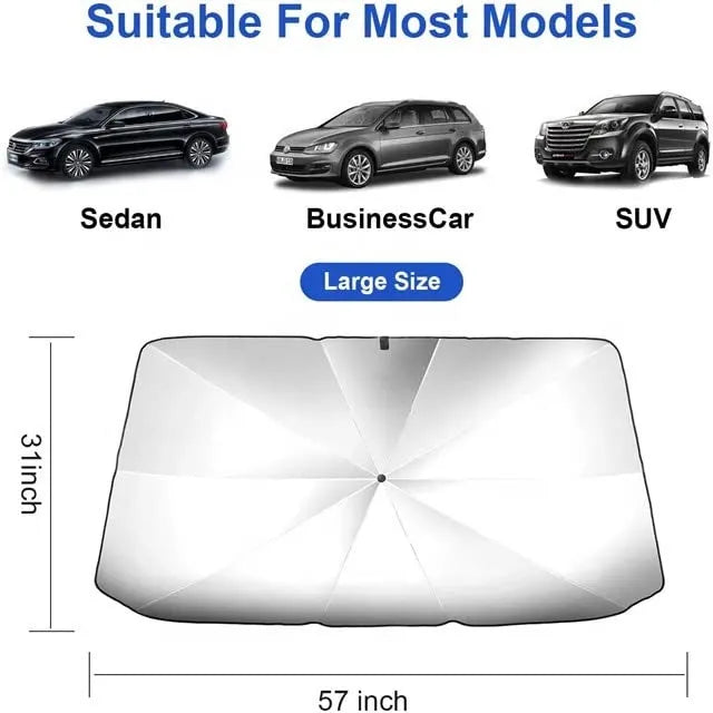 Car Windshield Sun Shade Umbrella || مظلة واقية من الشمس للزجاج الأمامي للسيارة