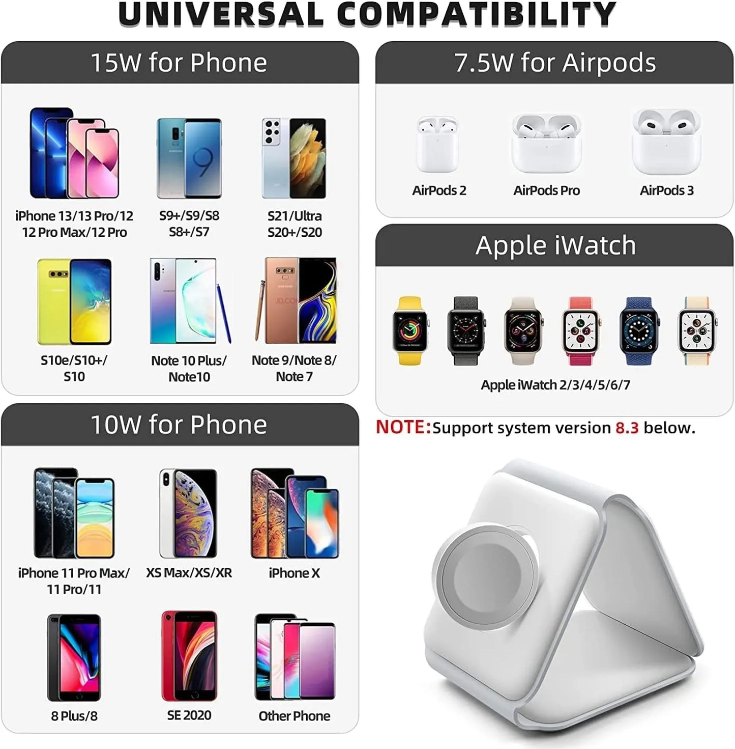 3 In 1 Wireless Folded Charging Pad || لوحة شحن لاسلكية قابلة للطي 3 في 1